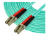 450FBLCLC10 - StarTech.com 10 m OM4 LC to LC Multimode Duplex Fiber Optic Patch Cable- Aqua - Right-angle