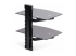 2B-WALL-MOUNT-SHELF - Startech Dual Floating Wall-Mounted AV Shelves, Adjustable Height Shelf For Under TV, Organize A/V Equipment On Black Tempered Glass Shelves - Back