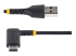 R2ACR-2M-USB-CABLE - StarTech 6ft (2m) USB A to C Charging Cable Right Angle, Heavy Duty Fast Charge USB-C Cable, USB 2.0 A to Type-C, Durable and Rugged Aramid Fiber, 3A, S20/iPad/Pixel - Front