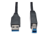 U322-003-BK - Eaton Tripp Lite Series USB 3.2 Gen 1 SuperSpeed Device Cable (A to B M/M) Black, 3 ft. (0.91 m) - Front