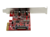 PEXUSB312C3 - Startech PCIe USB 3.1 Card, 2x USB C 3.1 Gen 2 10Gbps, PCIe Gen 3 x4, ASM3142 Chipset, USB Type-C PCI Express Card, 2-Port USB 3.2 Gen 2x1 Expansion Add-On Card, Windows, macOS, Linux - Right side
