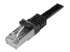 N6SPAT5MBK - Startech 5m CAT6 Ethernet Cable, 10 Gigabit Shielded Snagless RJ45 100W PoE Patch Cord, CAT 6 10GbE SFTP Network Cable w/Strain Relief, Black, Wiring is UL Certified/TIA - Close up