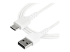 RUSB2AC1MW - StarTech 1m USB A to USB C Charging Cable, Durable Fast Charge & Sync USB 2.0 to USB Type C Data Cord, Rugged TPE Jacket Aramid Fiber M/M 3A White, Samsung S10, S20, iPad Pro, Pixel - Right-angle