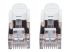 735254 - Intellinet Network Patch Cable, Cat6, 0.5m, White, Copper, S/FTP, LSOH / LSZH, PVC, RJ45, Gold Plated Contacts, Snagless, Booted, Lifetime Warranty, Polybag - Close up