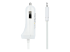 USBLT2PCARW2 - StarTech.com Lightning Car Charger with 1m Coiled Lightning Cable, 12W, White, 2 Port USB Car Charger Adapter for Phones and Tablets, In Car Apple iPhone/iPad Charger w/ Built-in Cord - Left side