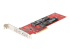 DUAL-M2-PCIE-CARD-B - StarTech.com Dual M.2 PCIe SSD Adapter Card, x8 / x16 Dual NVMe or AHCI M.2 SSD to PCI Express 4.0, Up to 7.8GBps/Drive, For 2242/2260/2280/22110mm PCIe M-Key M2 SSDs, Bifurcation Required - Left-angle