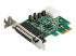 PEX4S953LP - StarTech.com 4-port PCI Express RS232 Serial Adapter Card, PCIe RS232 Serial Host Controller Card, PCIe to Serial DB9, 16950 UART, Low Profile Desktop Expansion Card, Windows, macOS, Linux - Left-angle