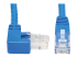 N204-015-BL-RA - Eaton Tripp Lite Series Right-Angle Cat6 Gigabit Molded UTP Ethernet Cable (RJ45 Right-Angle M to RJ45 M), Blue, 15 ft. (4.57 m) - Front