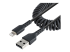 RUSB2ALT50CMBC - StarTech.com 50cm (20in) USB to Lightning Cable, MFi Certified, Coiled iPhone Charger Cable, Black, Durable and Flexible TPE Jacket Aramid Fiber, Heavy Duty Coil Charging Cable - Right-angle