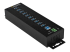 HB30A10AME - StarTech.com 10 Port USB Hub with Power Adapter, Surge Protection, Metal Industrial USB 3.0 Data Transfer Hub, Din Rail, Wall or Desk Mountable, High Speed USB 3.1/ USB 3.2 Gen 1 5Gbps Hub - Back