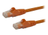 N6PATC50CMOR - StarTech.com 50cm CAT6 Ethernet Cable, 10 Gigabit Snagless RJ45 650MHz 100W PoE Patch Cord, CAT 6 10GbE UTP Network Cable w/Strain Relief, Orange, Fluke Tested/Wiring is UL Certified/TIA - Right-angle