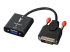 38189 - Lindy - DVI adapter - HD-15 (VGA) (F) to DVI-D (M) - Right-angle