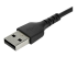 RUSB2AC2MB - StarTech 2m USB A to USB C Charging Cable, Durable Fast Charge & Sync USB 2.0 to USB Type C Data Cord, Rugged TPE Jacket Aramid Fiber M/M 3A Black, Samsung S10, S20, iPad Pro, Pixel - Close up