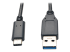 U428-003-G2 - Eaton Tripp Lite Series USB-C to USB-A Cable (M/M), USB 3.2 Gen 2 (10 Gbps), Thunderbolt 3 Compatible, 3 ft. (0.91 m) - Front