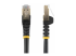 6ASPAT1MBK - Startech 1m CAT6A Ethernet Cable, 10 Gigabit Shielded Snagless RJ45 100W PoE Patch Cord, CAT 6A 10GbE STP Network Cable w/Strain Relief, Black, UL Certified Wiring/TIA - Multi-angle
