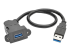 U324-001-KPA-BK - Eaton Tripp Lite Series USB 3.0 Keystone Panel Mount Coupler Extension Cable Angled 1' - Front