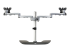 ARMDUALSS - StarTech.com Dual Monitor Stand, Ergonomic Desktop Monitor Stand for up to 32" VESA Displays, Free-Standing Articulating Universal Computer Monitor Mount, Adjustable Height, Silver - Back