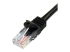 45PAT50CMBK - Startech 0.5m Black Cat5e / Cat 5 Snagless Ethernet Patch Cable 0.5 m - Close up
