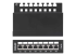 720908 - Intellinet Patch Panel, Cat6a, FTP, 8-Port, Desktop, Shielded, 90° Top-Entry Punch Down Blocks, Black - Multi-angle