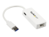 USB31000SPTW - StarTech.com USB 3.0 to Gigabit Ethernet Adapter NIC w/ USB Port (White) - Right-angle