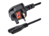 PXTNB2SUK6 - StarTech.com 6ft (1.8m) UK Laptop Power Cable, BS 1363 to C7, 2.5A 250V, 18AWG, Black, AC Notebook/Laptop Replacement Cord, Printer Cable, UK Laptop Charger Cord, BS 1363 to IEC60320 C7 - Front