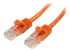 45PAT50CMOR - StarTech.com 0.5m Orange Cat5e / Cat 5 Snagless Ethernet Patch Cable 0.5 m - Right-angle