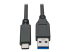 U428-C03-G2 - Eaton Tripp Lite Series USB-C to USB-A Cable (M/M), USB 3.2 Gen 2 (10 Gbps), USB-IF Certified, Thunderbolt 3 Compatible, 3 ft. (0.91 m) - Front
